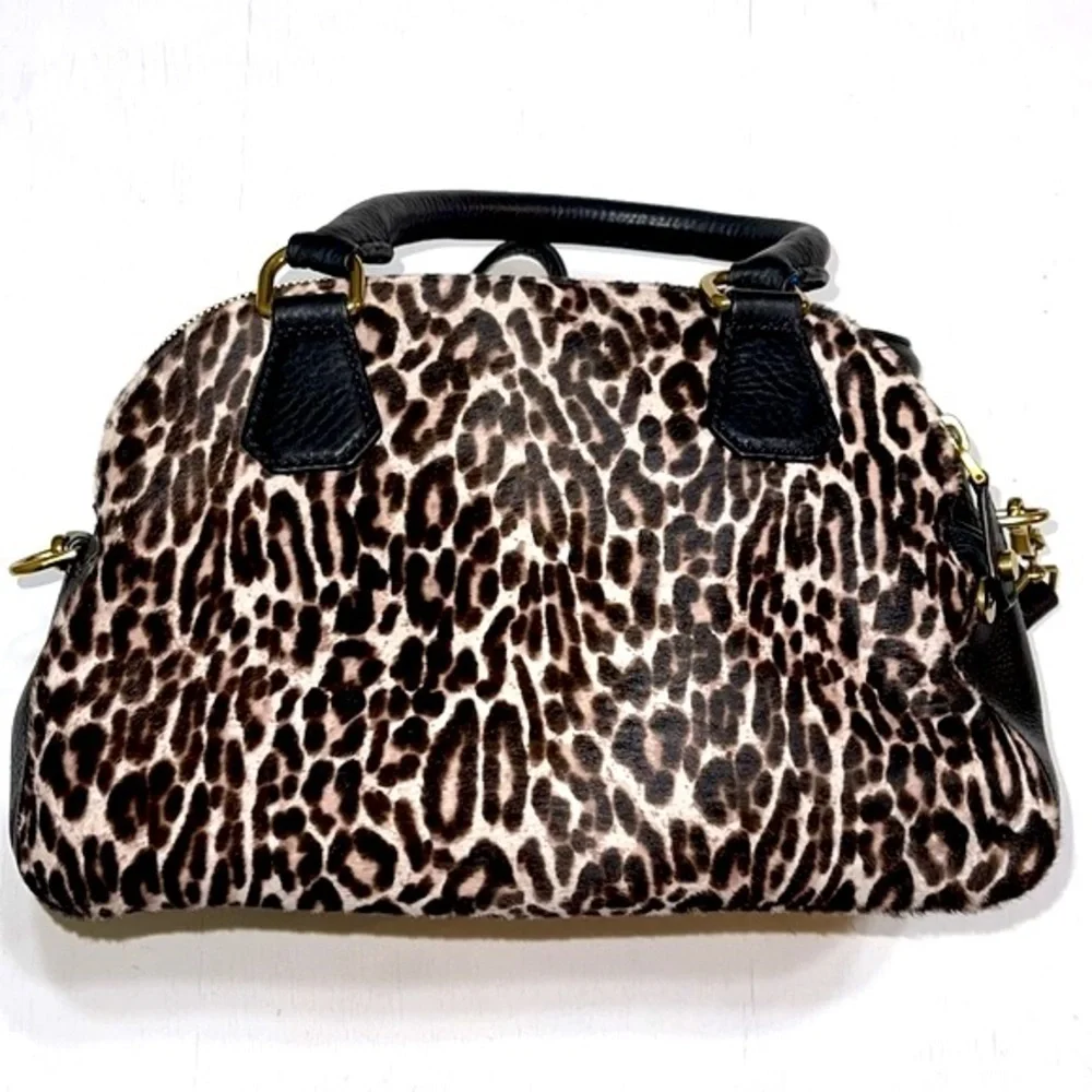 NWOT J. Crew Bienniel Medium Satchel Calf Hair Leopard